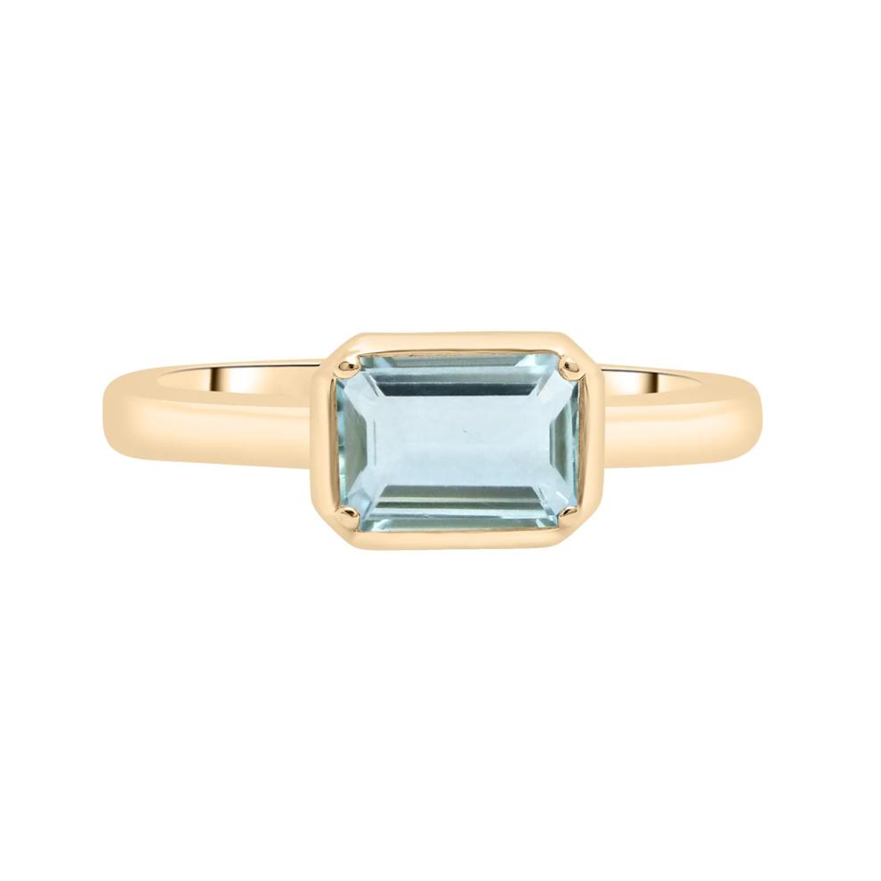 Aquamarine Emerald-Cut Cocktail Ring in Vermeil – Image 1 of 6