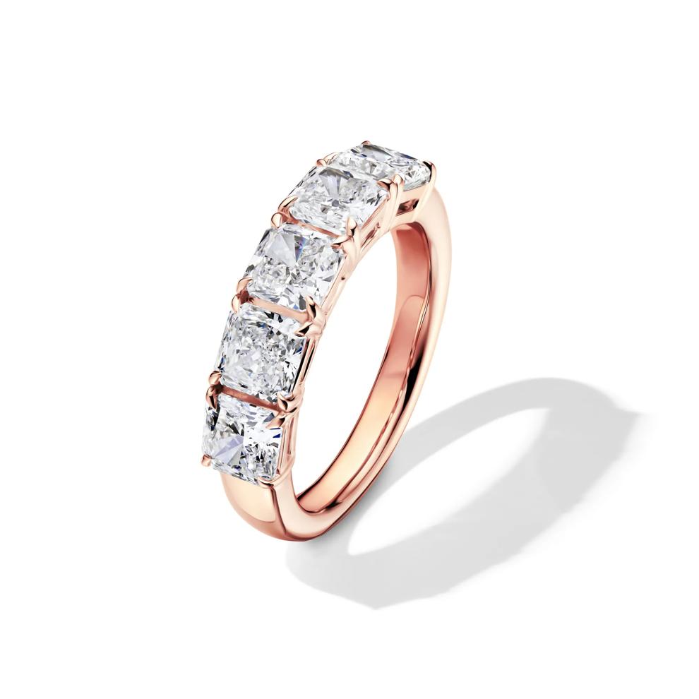 Lab Grown Diamond Five-Stone Square Anniversary Band in 14K Rose Gold (3 ct. tw.) – Image 4 of 5