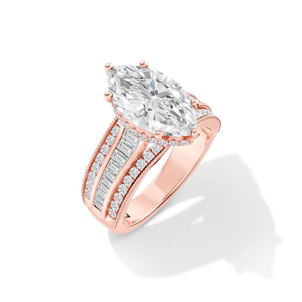 Lab Grown Diamond Marquise Center Engagement Ring in 14K Rose Gold (3 3/4 ct. tw.) – Image 4 of 4