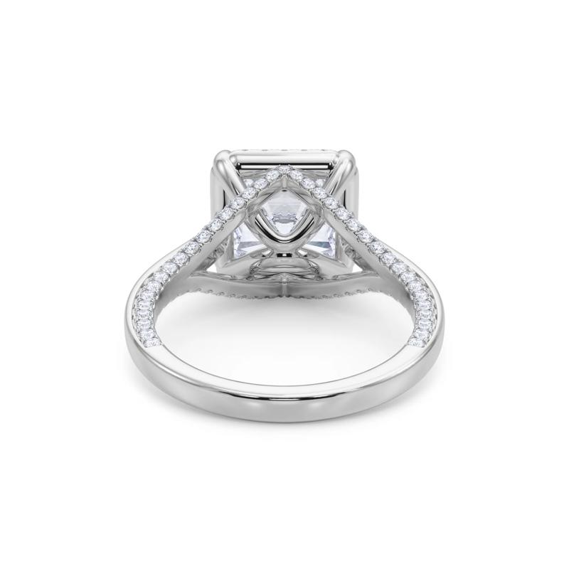 Lab Grown Diamond Square Radiant-Cut Halo Engagement Ring in 14K White Gold &#40;4 1/2 ct. tw.&#41; – Image 5 of 5