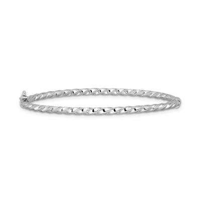 Twisted Polished Bangle Bracelet in 14K White Gold