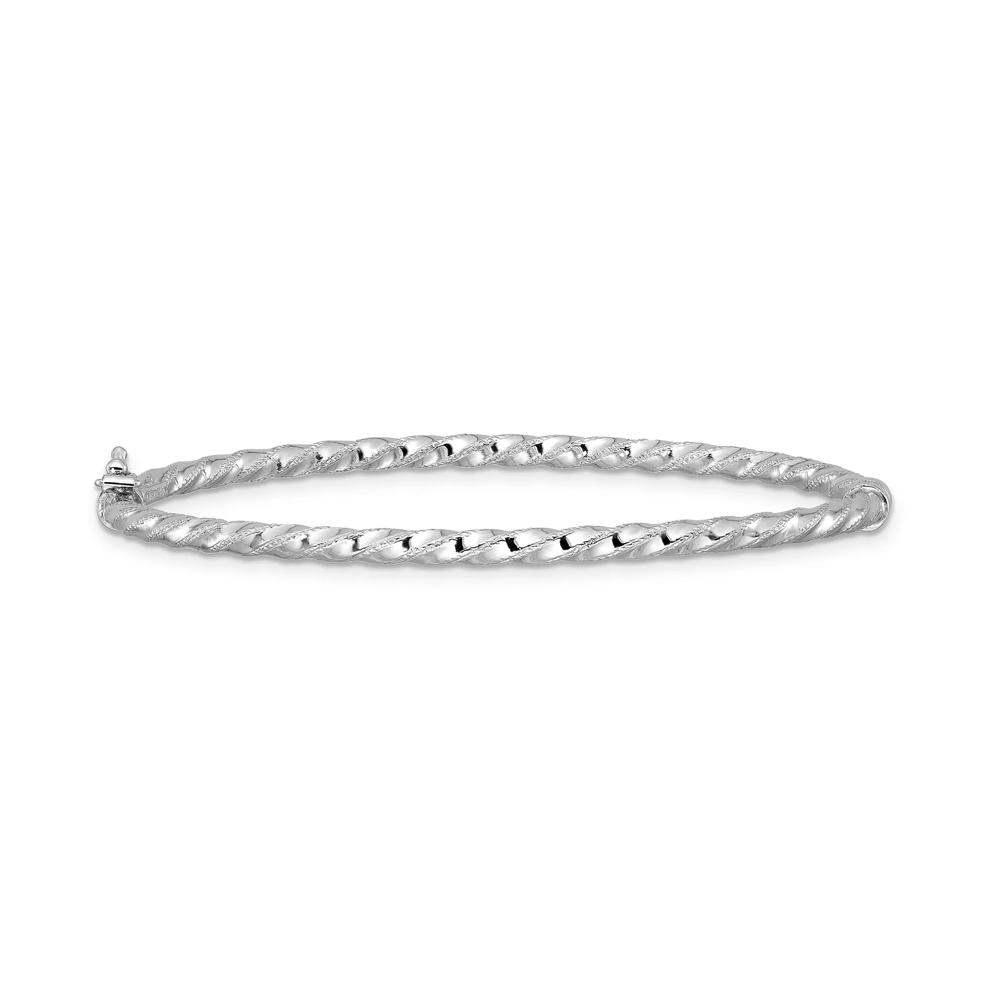Twisted Polished Bangle Bracelet in 14K White Gold – Image 1 of 2