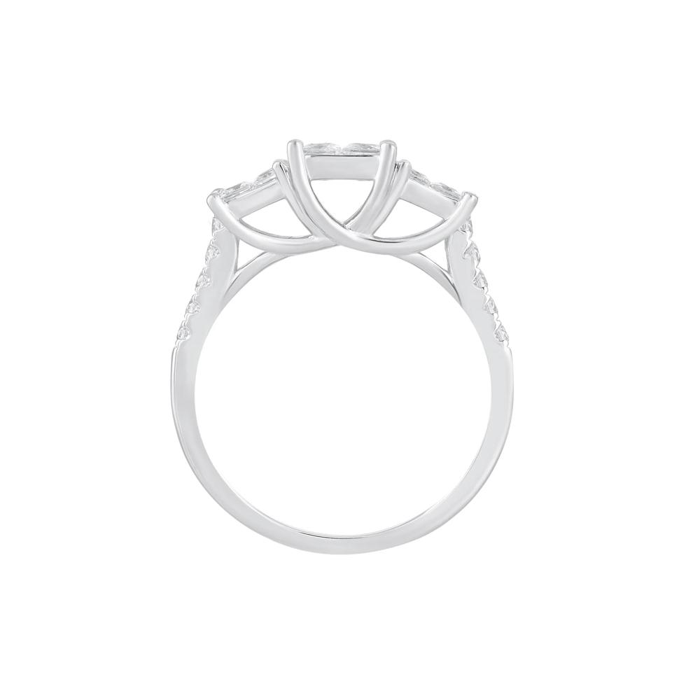 Diamond Princess-Cut Composite Ring in 10K White Gold (1 ct. tw.) – Image 2 of 3