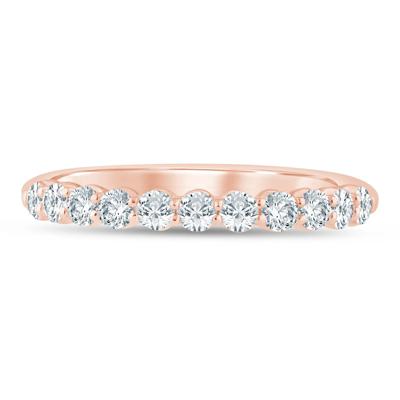 Diamond Shared Prong Wedding Band in 14K Rose Gold (1/2 ct. tw.)