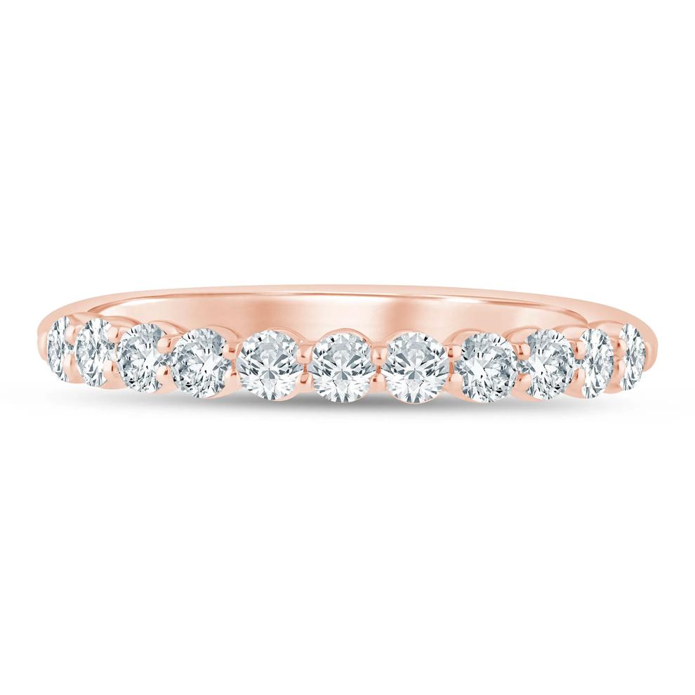 Diamond Shared Prong Wedding Band in 14K Rose Gold (1/2 ct. tw.) – Image 1 of 3