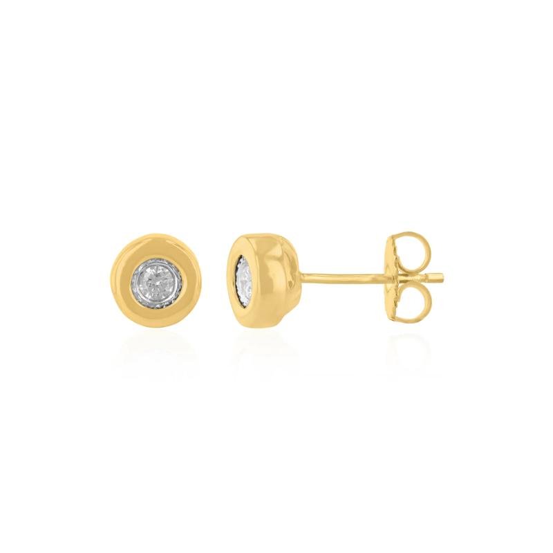 Men&#39;s Bezel-Set Diamond Earrings in Vermeil &#40;1/7 ct. tw.&#41; – Image 2 of 2