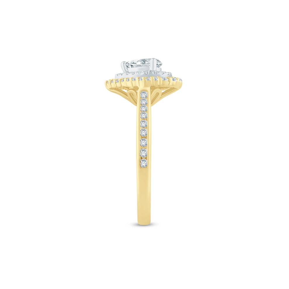 Pear-Shaped Double Halo Engagement Ring in 14K Yellow Gold (3/4 ct. tw.) – Image 3 of 3