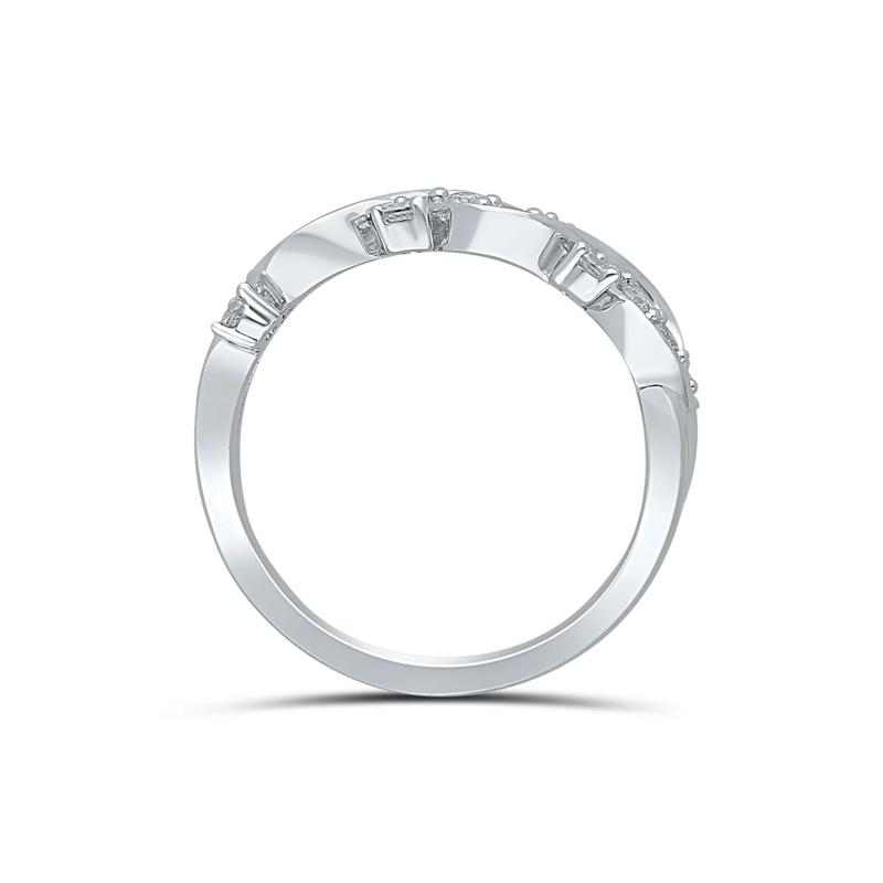 1/3 ct. tw. Diamond Twist Ring in 10K White Gold – Image 2 of 3