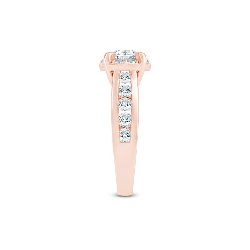 Round Diamond Engagement Ring with Channel-Set Diamond Band in 14K Rose Gold &#40;2 ct. tw.&#41; – Image 3 of 3