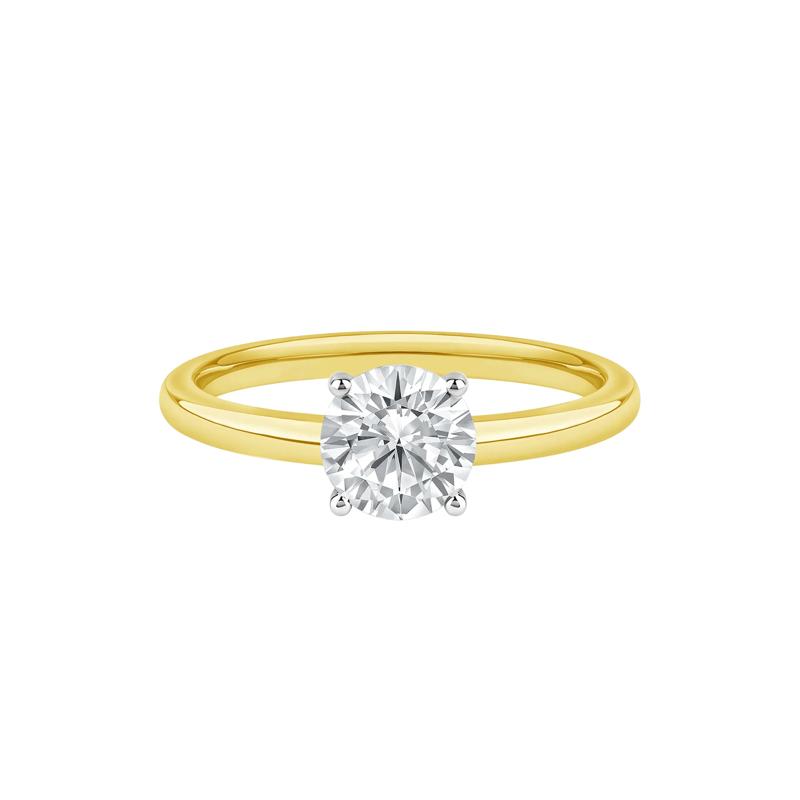 Diamond Round Solitaire Engagement Ring in 14K Yellow Gold &#40;1 ct.&#41; – Image 1 of 5