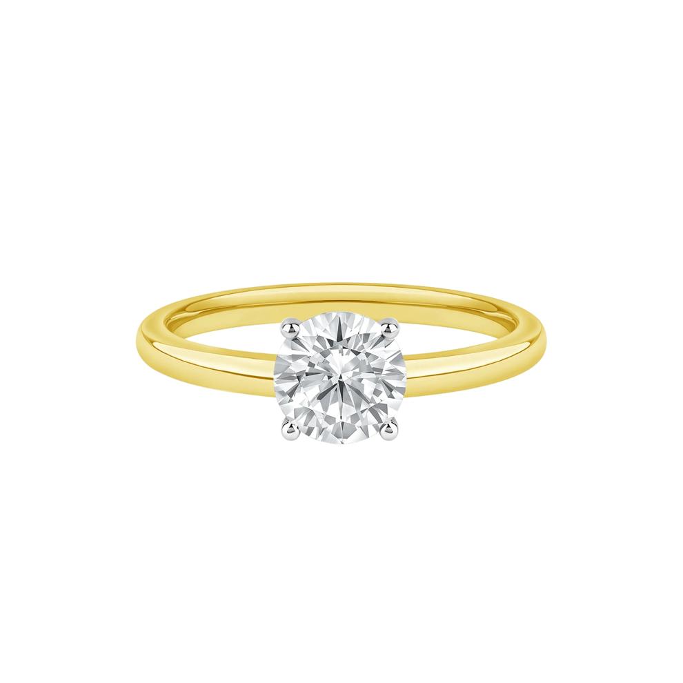 Diamond Round Solitaire Engagement Ring in 14K Yellow Gold (1 ct.) – Image 1 of 5