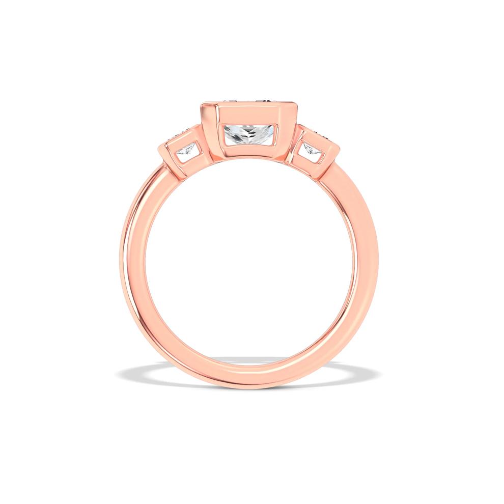 Lab Grown Diamond Bezel-Set Three-Stone Engagement Ring in 14K Rose Gold (3 ct. tw.) – Image 2 of 4