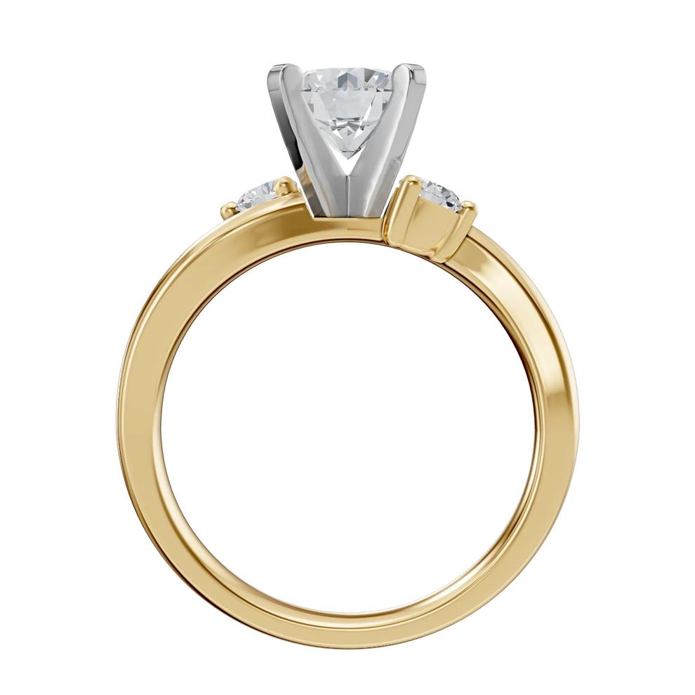 Diamond Semi-Mount Engagement Ring in 14K White and Yellow Gold (1/5 ct. tw.) – Image 3 of 6