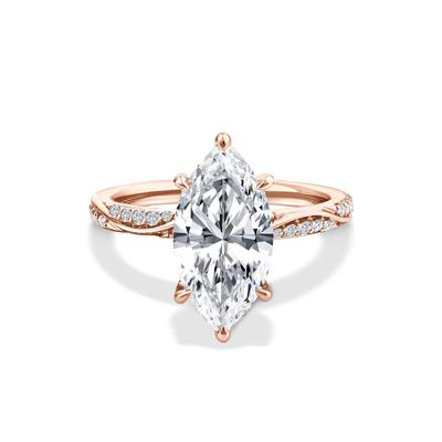 Lab Grown Diamond Marquise Engagement Ring in 18K Rose Gold (3 1/5 ct. tw.)