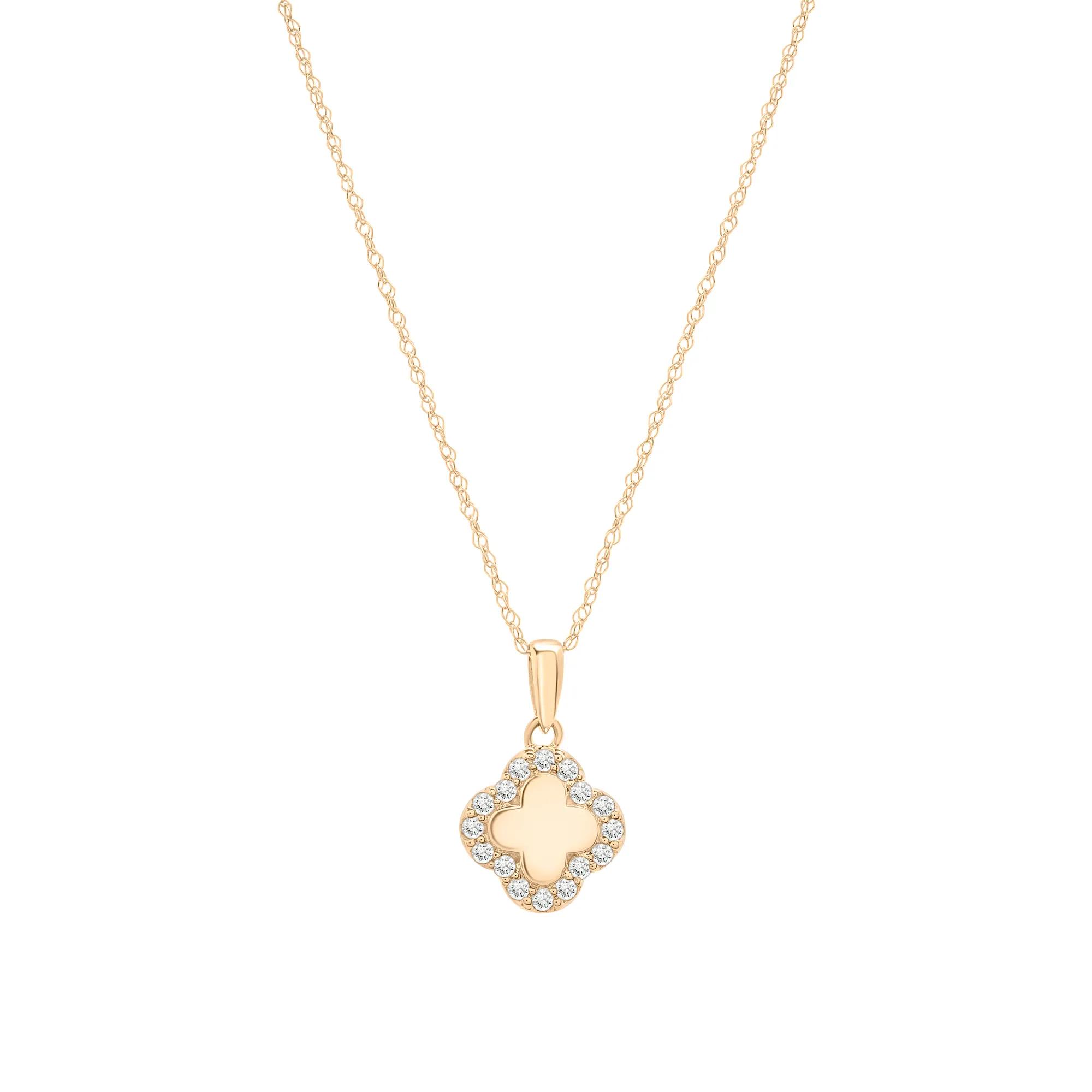 Diamond Clover Pendant in 10K Yellow Gold (1/7 ct. tw.)