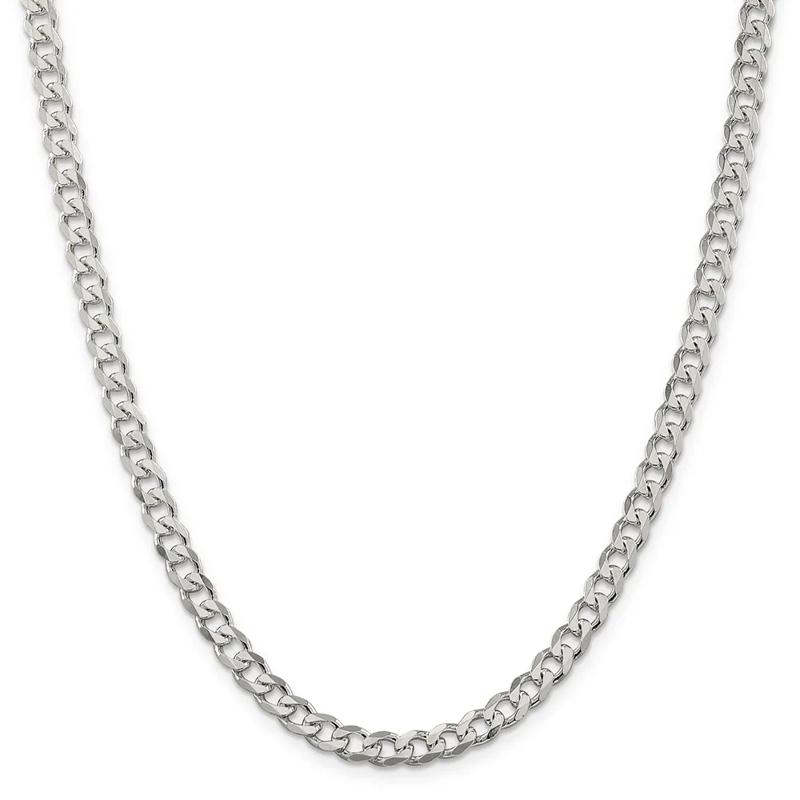 Curb Chain Necklace in Sterling Silver, 24&quot; – Image 1 of 3