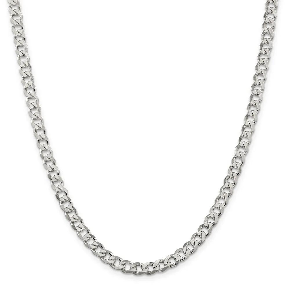 Curb Chain Necklace in Sterling Silver, 24" – Image 1 of 3