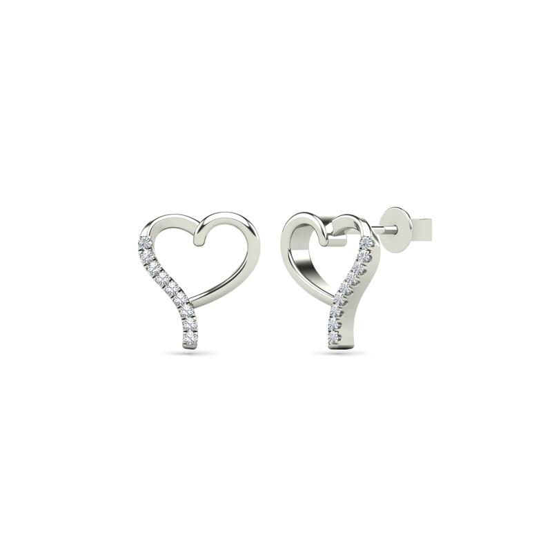 Diamond Accent Heart Earrings in 14K White Gold – Image 1 of 1