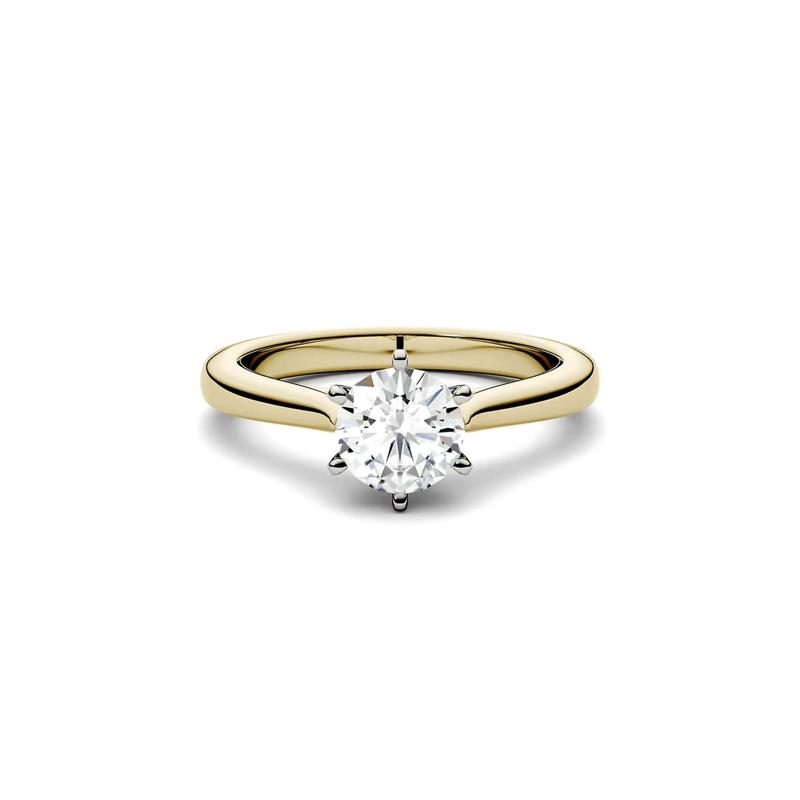 Moissanite Solitaire Ring in 14K Yellow and White Gold &#40;1 ct. dew&#41; – Image 1 of 4