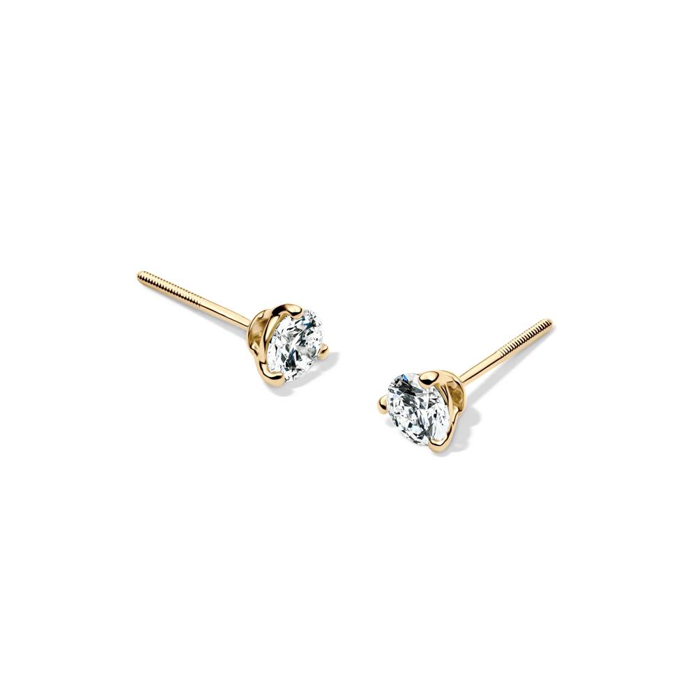 Lab Grown Diamond Martini Stud Earrings in 14K Yellow Gold (1/2 ct. tw.) – Image 1 of 3