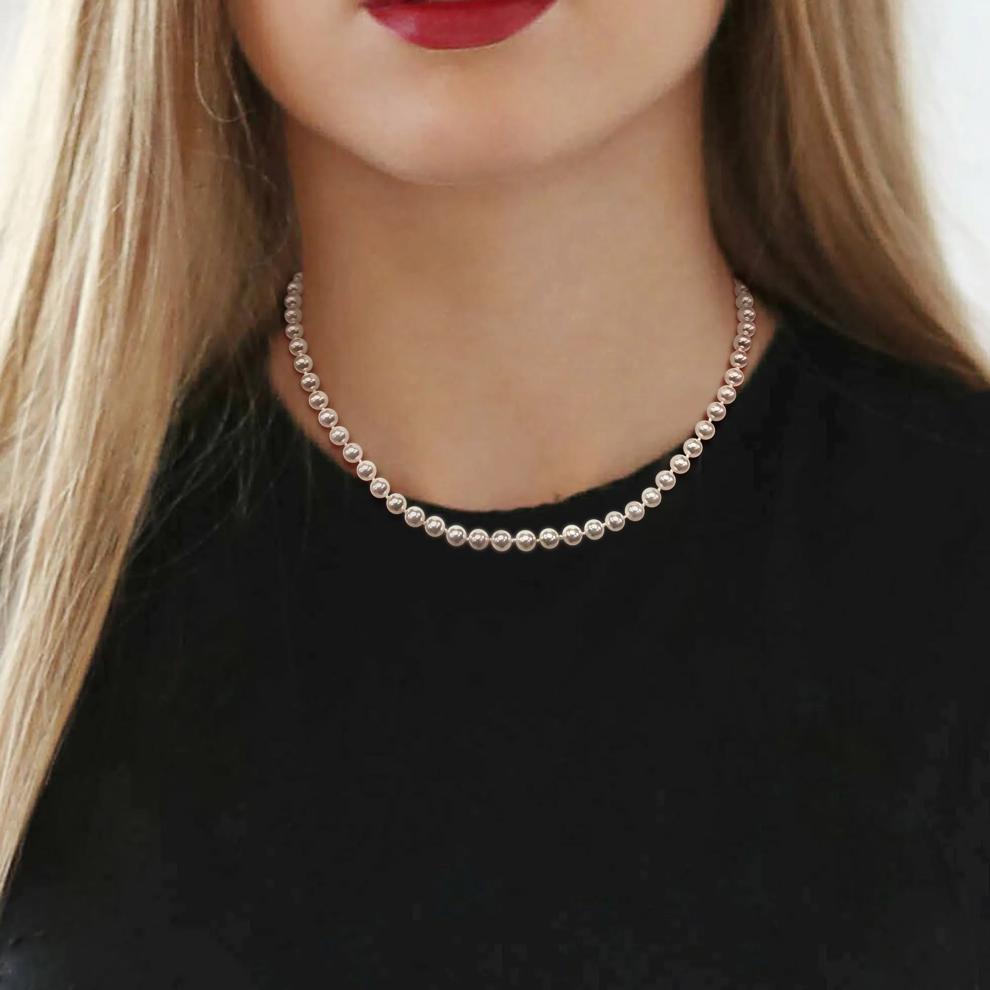 Akoya Pearl Strand Necklace with 14K Yellow Gold – Image 5 of 5