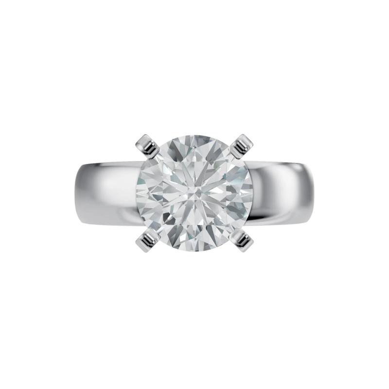 Solitaire Half-Round Semi-Mount Engagement Ring in 14K White Gold &#40;Setting Only&#41; – Image 1 of 6