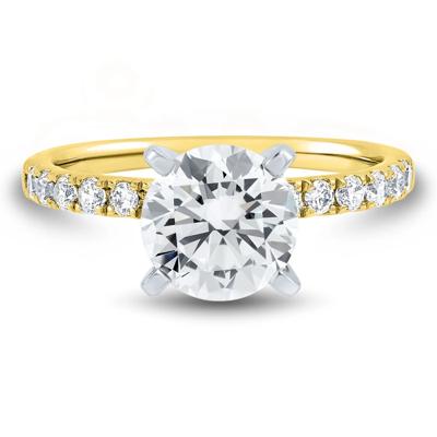 Lab Grown Diamond Semi-Mount Engagement Ring in 14K Yellow and White Gold (1/3 ct. tw.) (Setting Only)