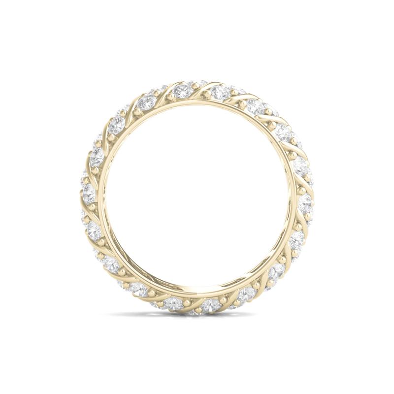Round-Cut Rolling Pave Lab Grown Diamond Eternity Band in 14k Yellow Gold &#40;2 1/2 ct. tw.&#41; – Image 2 of 3