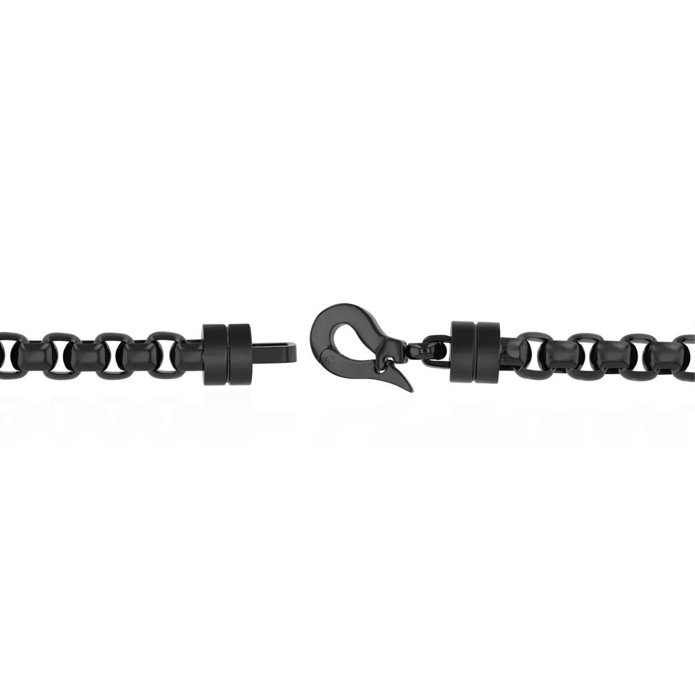 Men's Black Diamond Accent ID Bracelet in Black &amp; Rose Ion-Plated Stainless Steel, 8.25" – Image 3 of 3
