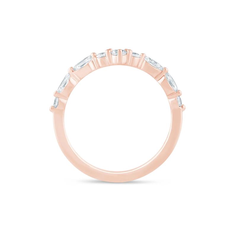 Lab Grown Diamond Round and Marquise Contour Band in 14K Rose Gold (3/8 ct. tw.) – Image 2 of 3