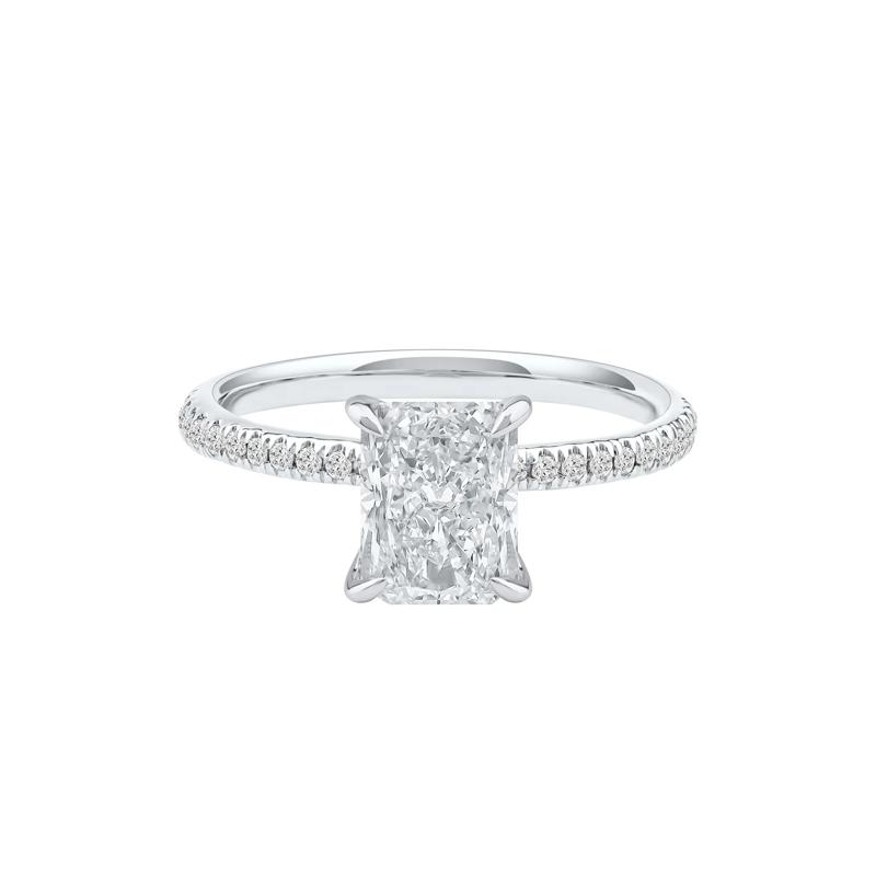 Anais Radiant-Cut Lab Grown Diamond Engagement Ring in 14K White Gold &#40;2 1/4 ct. tw.&#41; – Image 1 of 4