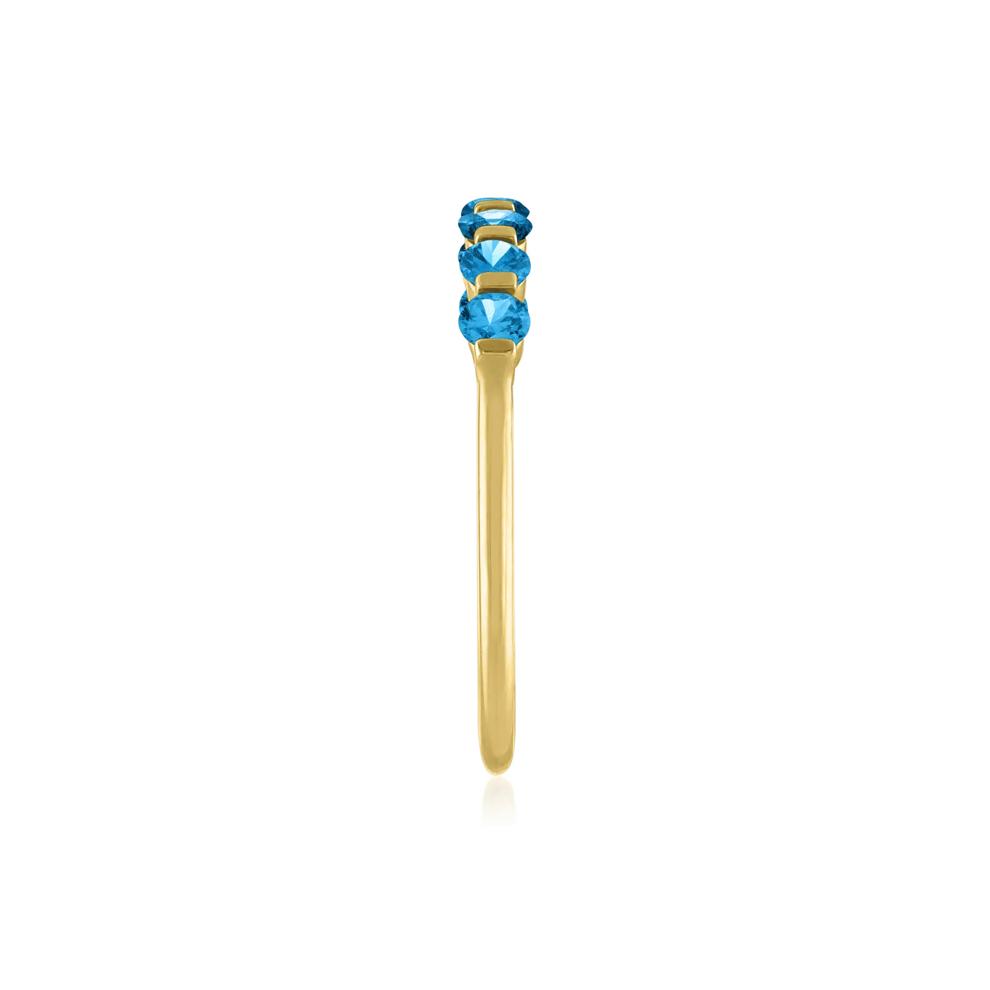 Blue Topaz Shared-Prong Band in 10K Yellow Gold – Image 3 of 3