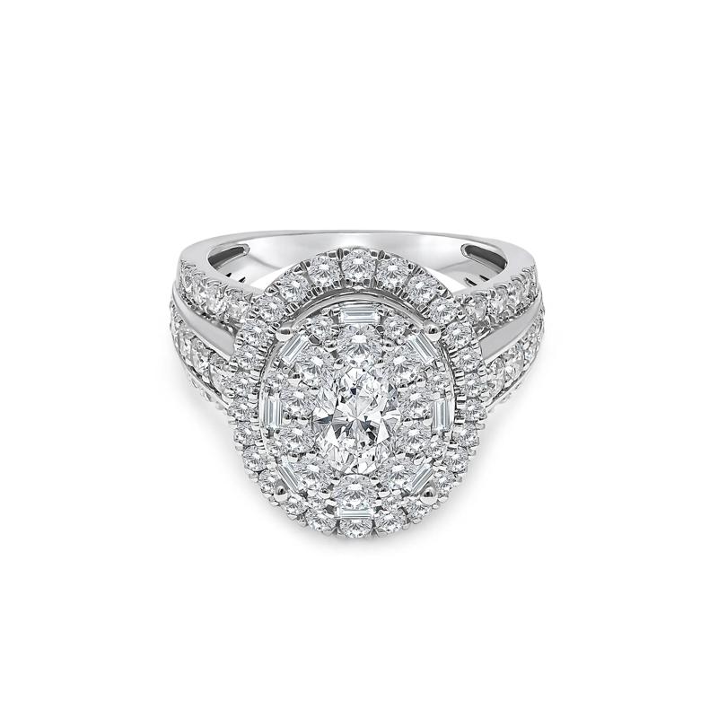 Lab Grown Diamond Composite Center Ring in 10K White Gold &#40;3 ct. tw.&#41; – Image 1 of 3