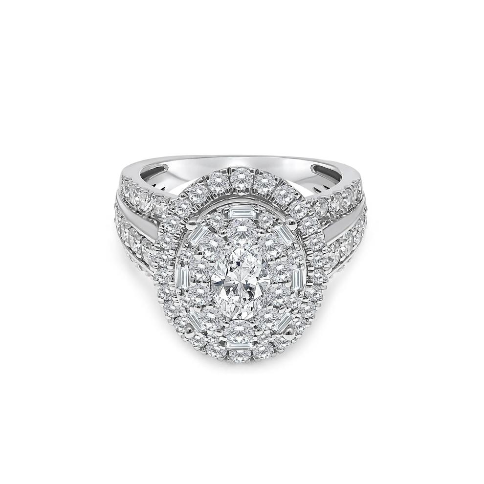 Lab Grown Diamond Composite Center Ring in 10K White Gold (3 ct. tw.) – Image 1 of 3