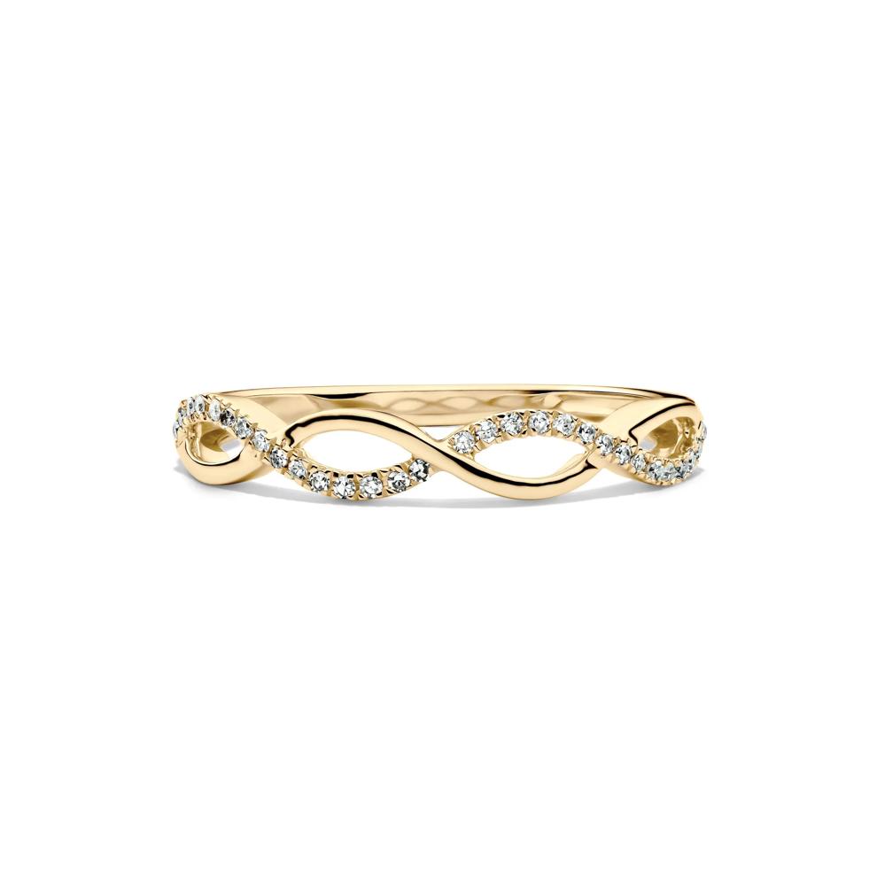 1/10 ct. tw. Diamond Infinity Ring in 10K Yellow Gold – Image 1 of 5