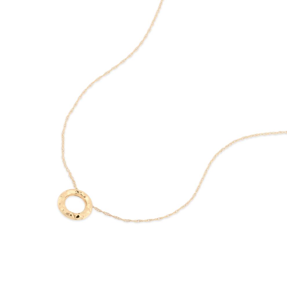 Circle Pendant on Rope Chain in 10K Yellow Gold – Image 3 of 4