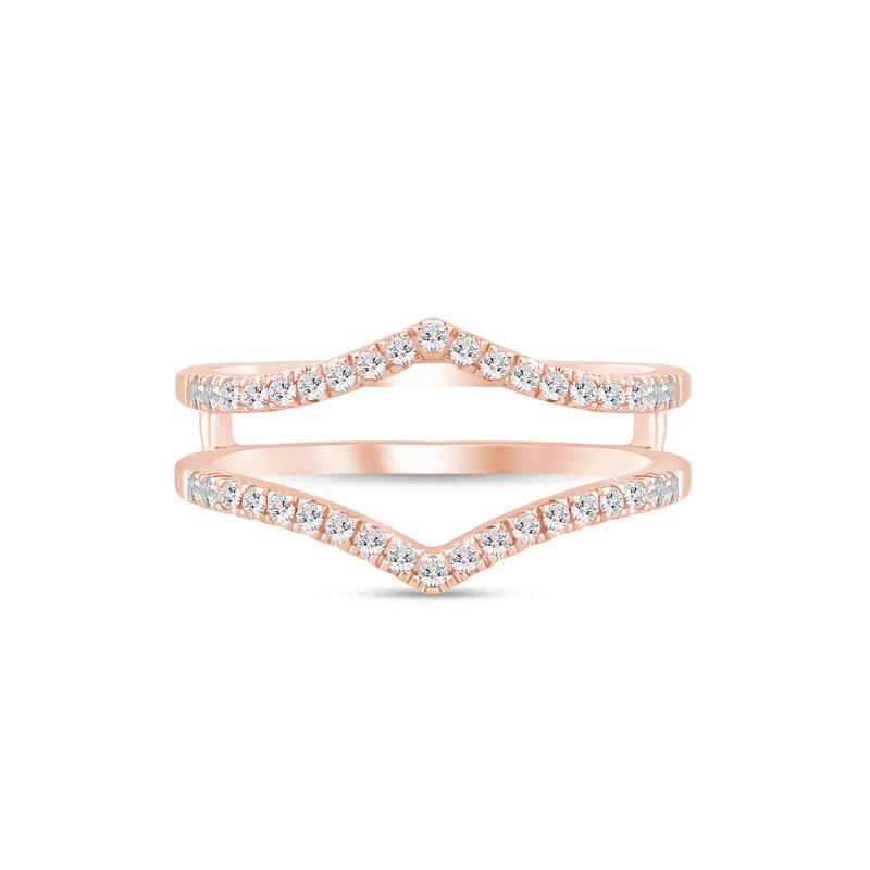 Lab Grown Diamond Chevron Ring Insert in 14K Rose Gold (1/4 ct. tw.) – Image 1 of 3