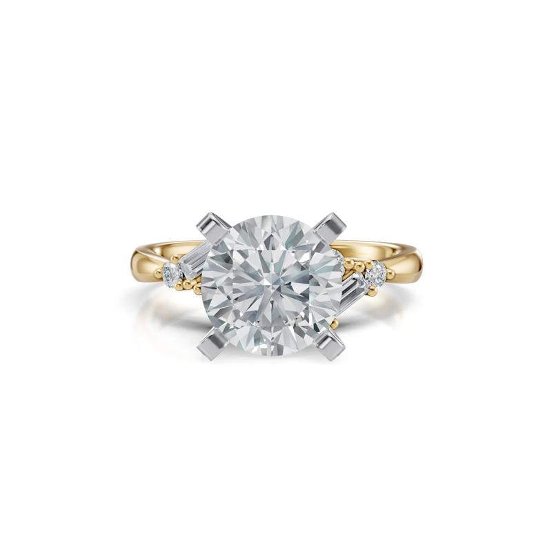 Lab Grown Diamond Semi-Mount Engagement Ring in 14K Yellow and White Gold &#40;1/5 ct. tw.&#41; &#40;Setting Only&#41; – Image 2 of 6