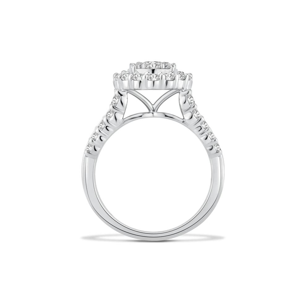 Diamond Oval Multi-Row Composite Ring in 10K White Gold (2 ct. tw.) – Image 2 of 4
