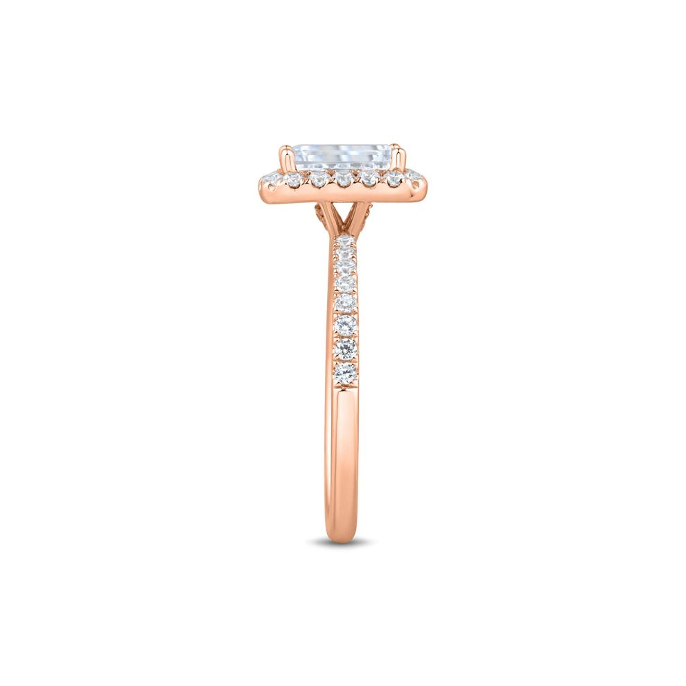 Lab Grown Diamond Emerald-Cut Halo Engagement Ring in 14K Rose Gold (2 ct. tw.) – Image 3 of 3