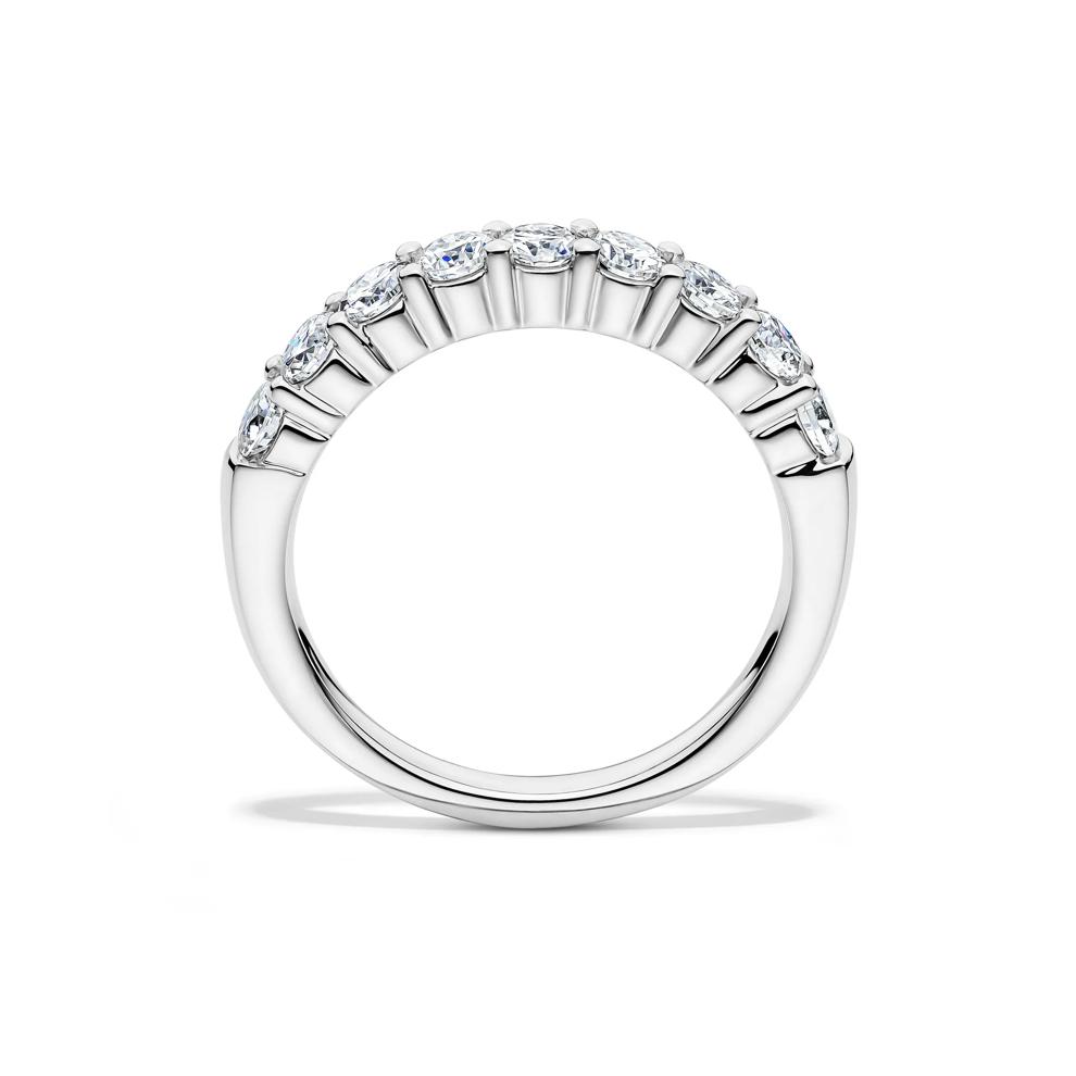 Lab-Created Moissanite Round Band Ring in 10K White Gold (1 ct. dew) – Image 2 of 4