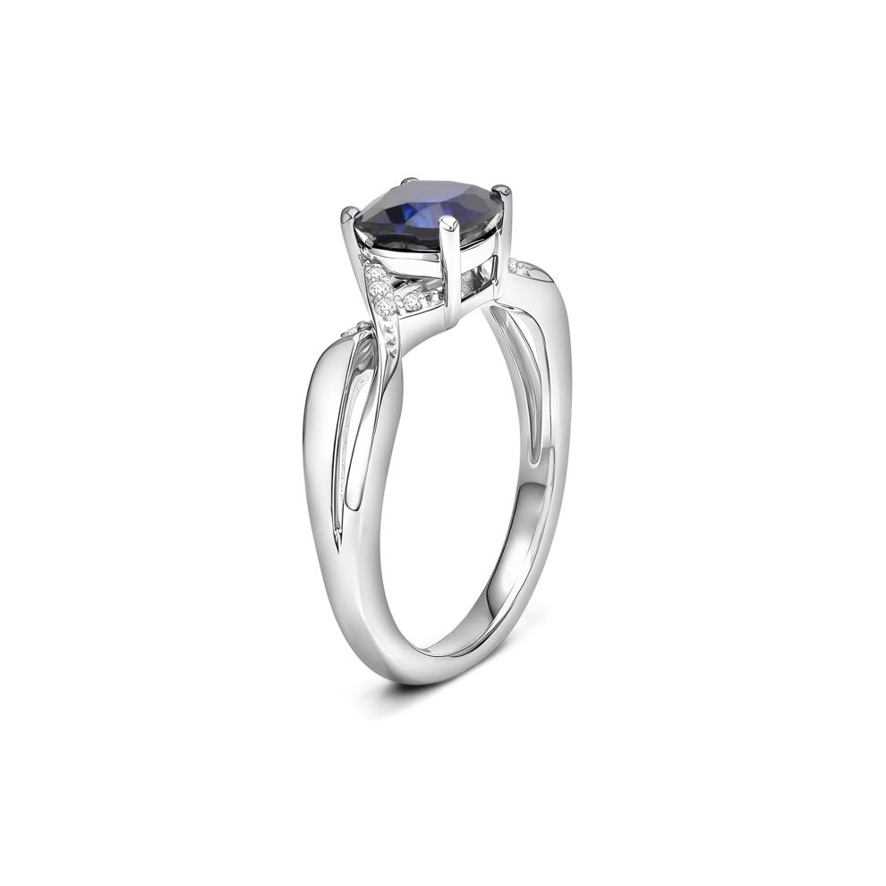 Lab-Created Blue Sapphire &amp; Diamond Accent Pendant, Earrings, &amp; Ring Boxed Set in Sterling Silver – Image 4 of 11