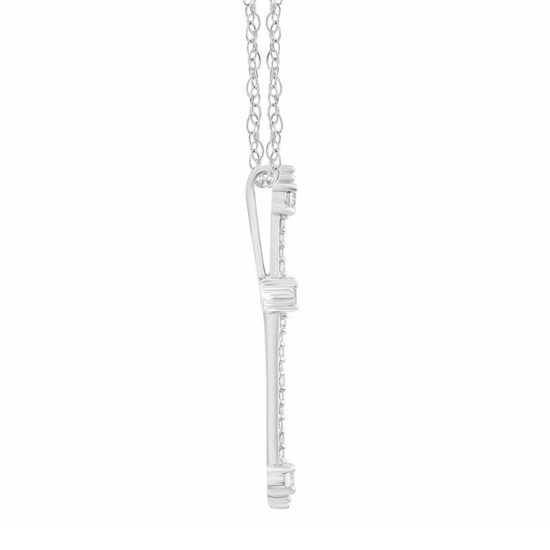 Diamond Cross Pendant in 14K White Gold &#40;1/4 ct. tw.&#41; – Image 2 of 3