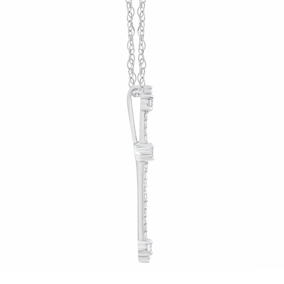 Diamond Cross Pendant in 14K White Gold (1/4 ct. tw.) – Image 2 of 3