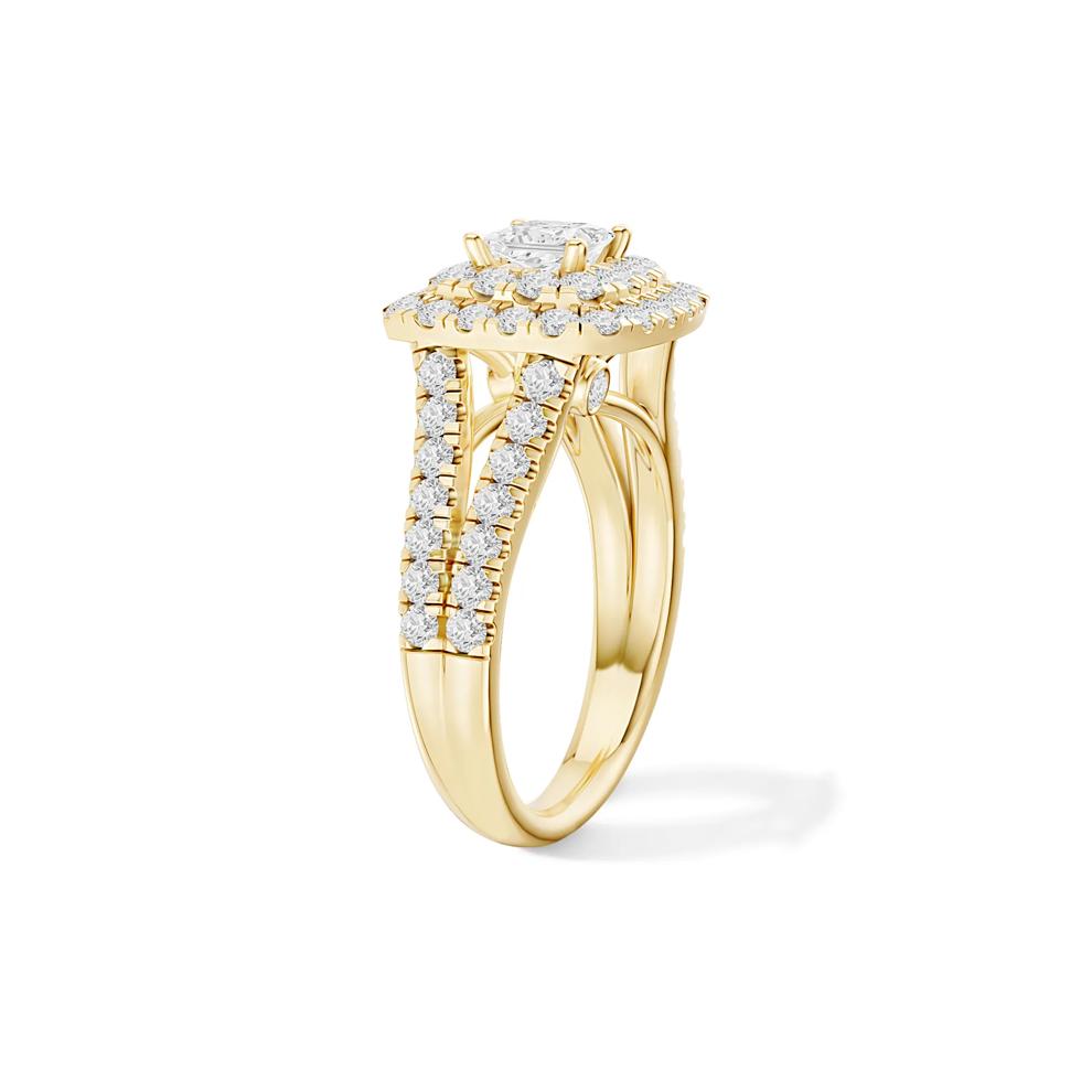 Lab Grown Diamond Princess-Cut Center Engagement Ring in 14K Yellow Gold (2 ct. tw.) – Image 3 of 4