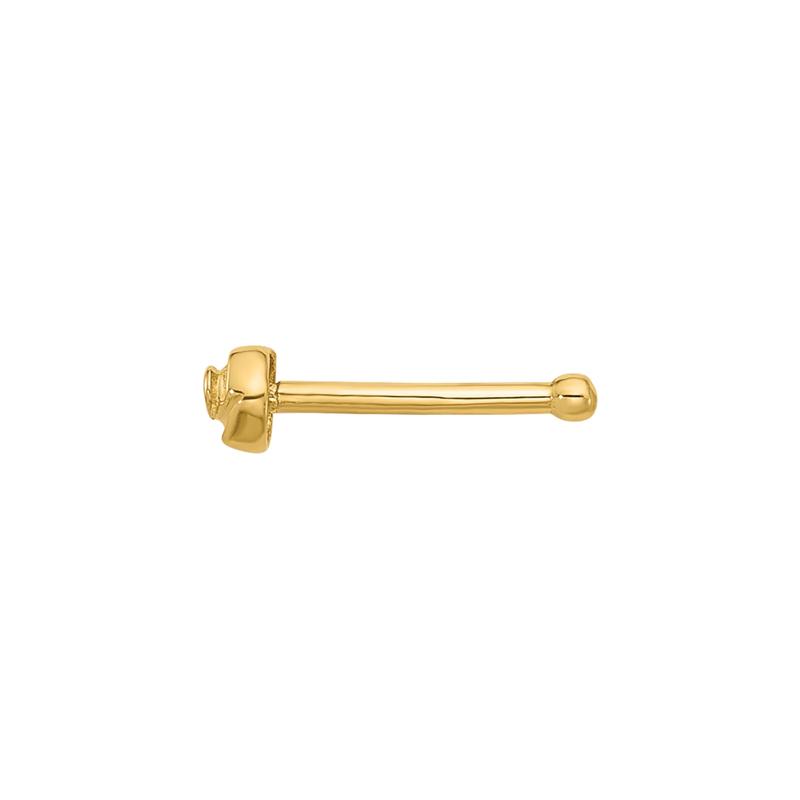 Polished Rose Nose Stud in 14K Yellow Gold – Image 2 of 3