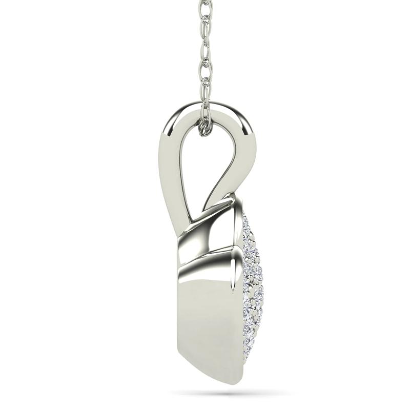 Diamond Accent Heart Pendant in 14K White Gold – Image 2 of 4