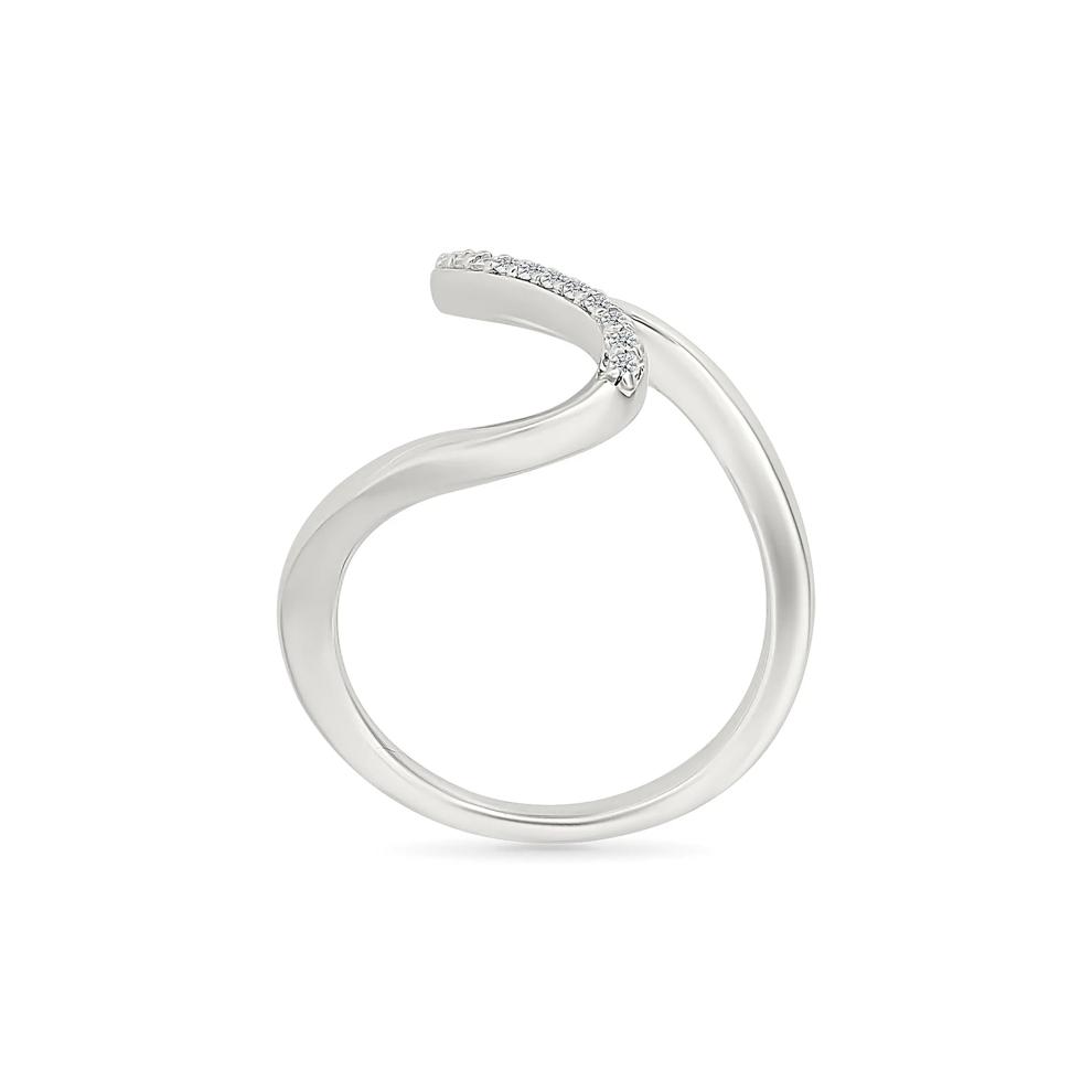 Diamond Wavy Ring in Sterling Silver (1/10 ct. tw.) – Image 2 of 5