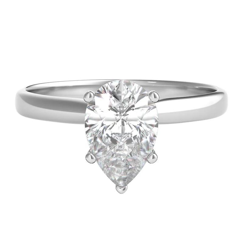 1 ct. tw. Diamond Pear Shaped Solitaire Engagement Ring in 14K White Gold – Image 1 of 3