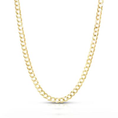 Men's Diamond-Cut Curb Chain Necklace in 10K Yellow Gold, 22"